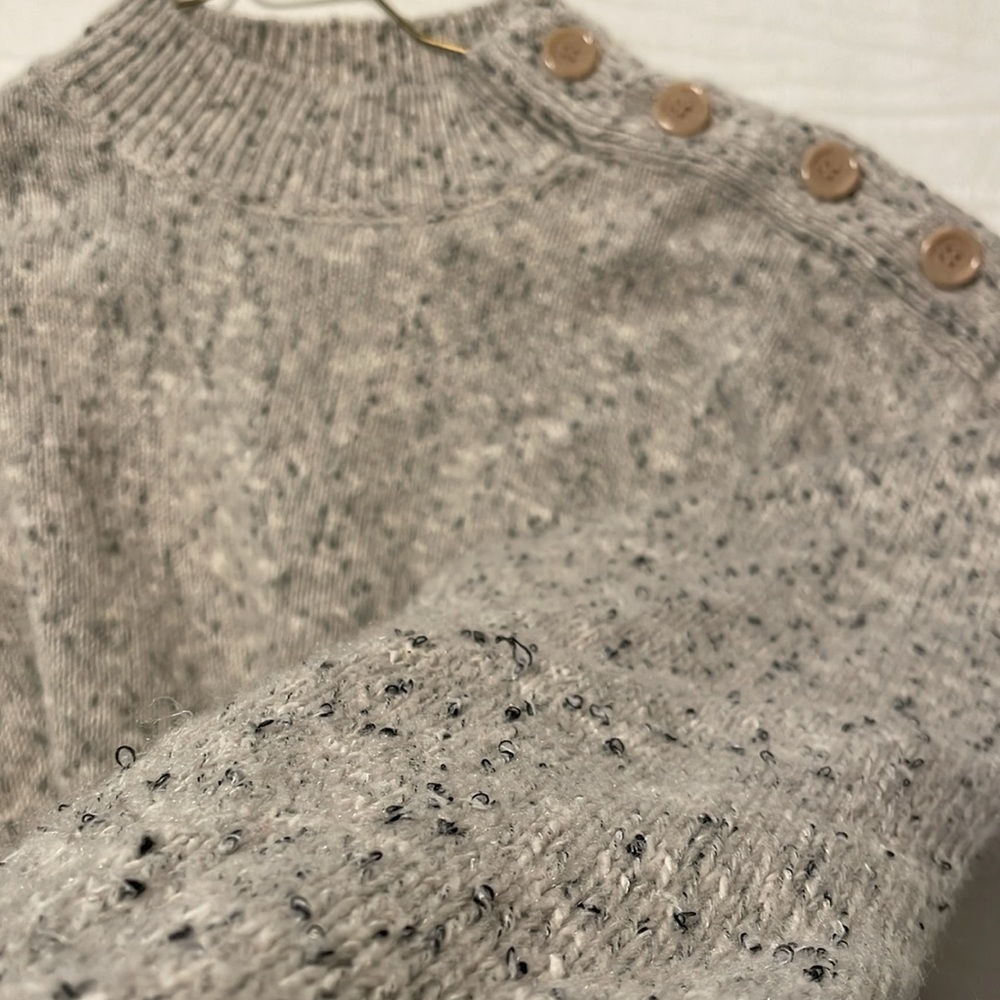 Grey Sweater With Button Accent - image 4